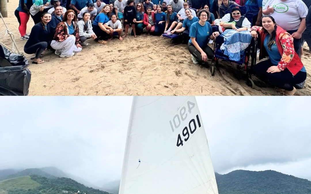 Alunos da APAE participam do IV Beach Esporte na praia do Perequê