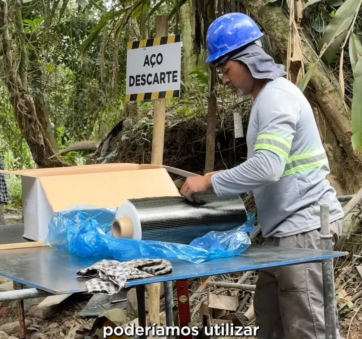 Prefeitura faz reparos com fibra de carbono na ponte da Água Branca