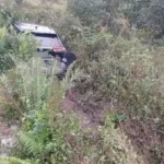 Carro atinge vegetação na Rodovia Rio-Santos após motorista ter mal súbito