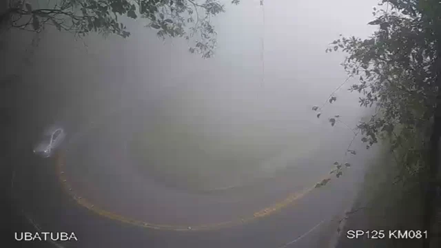 Rodovia Oswaldo Cruz registra visibilidade baixa na serra em Ubatuba