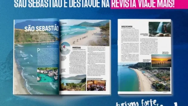 Revista Viaje Mais publica destaque turístico de São Sebastião